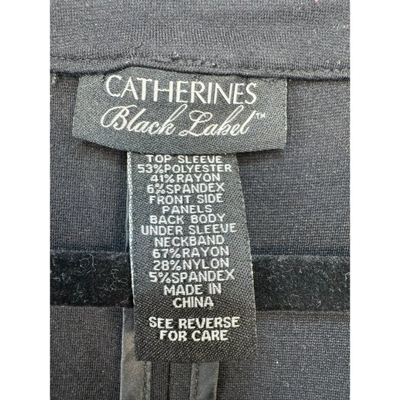 Catherines Womens Black Label Floral Houndstooth Long Cardigan 3X Black Yellow - Picture 2 of 10